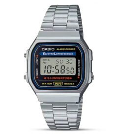 Casio A168WA-1WDF Classic Illuminator Digital Watch Silver Chain