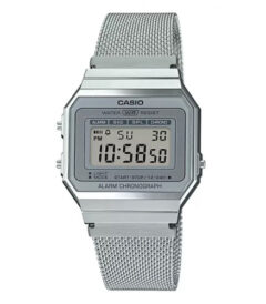 Casio A700WM-7ADF Classic Vintage Digital Silver Mesh Chain Watch