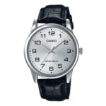 CASIO Black Leather Black Dial Watch For Men MTP-V001L-7BUDF