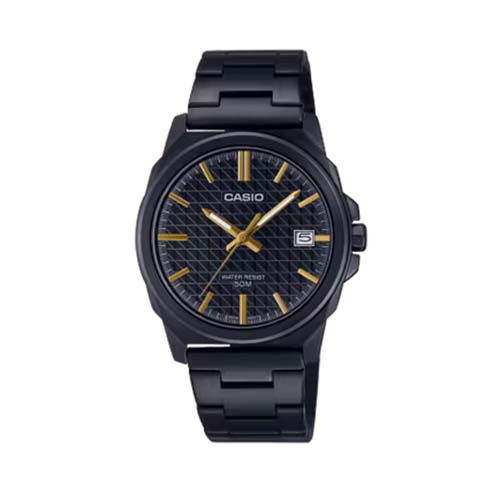 Casio Men’s Watch – MTP-E720B-1AVDF Black Dial, Silver Band